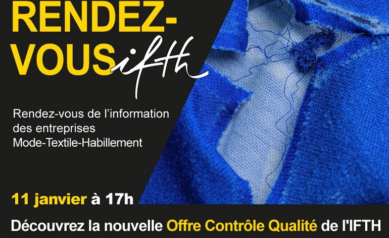 RDV IFTH – Découvrez la nouvelle Offre Contrôle Qualité de l’IFTH / Jeudi 11 janvier – 17h (online)