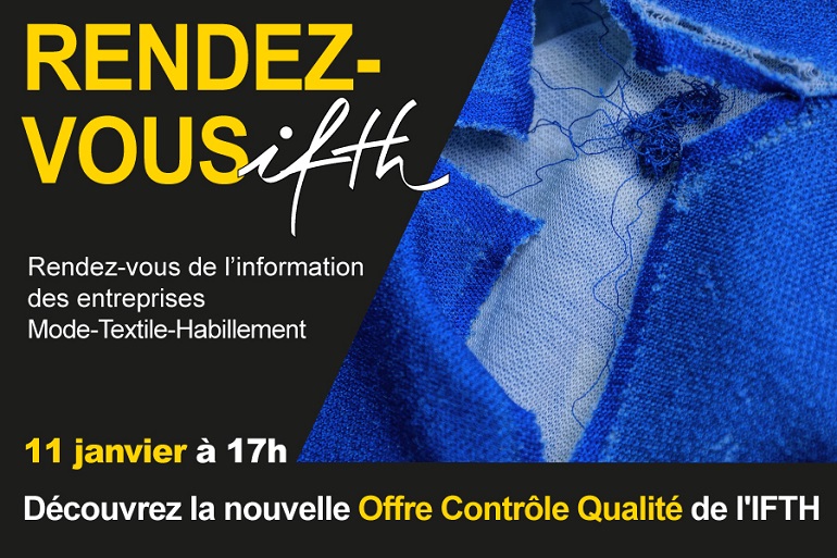 RDV IFTH – Découvrez la nouvelle Offre Contrôle Qualité de l’IFTH / Jeudi 11 janvier – 17h (online)